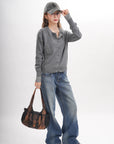Vintage Utility Organizer Shoulder Bag
