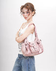 Vintage Utility Organizer Shoulder Bag