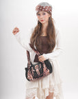 Vintage Utility Organizer Shoulder Bag