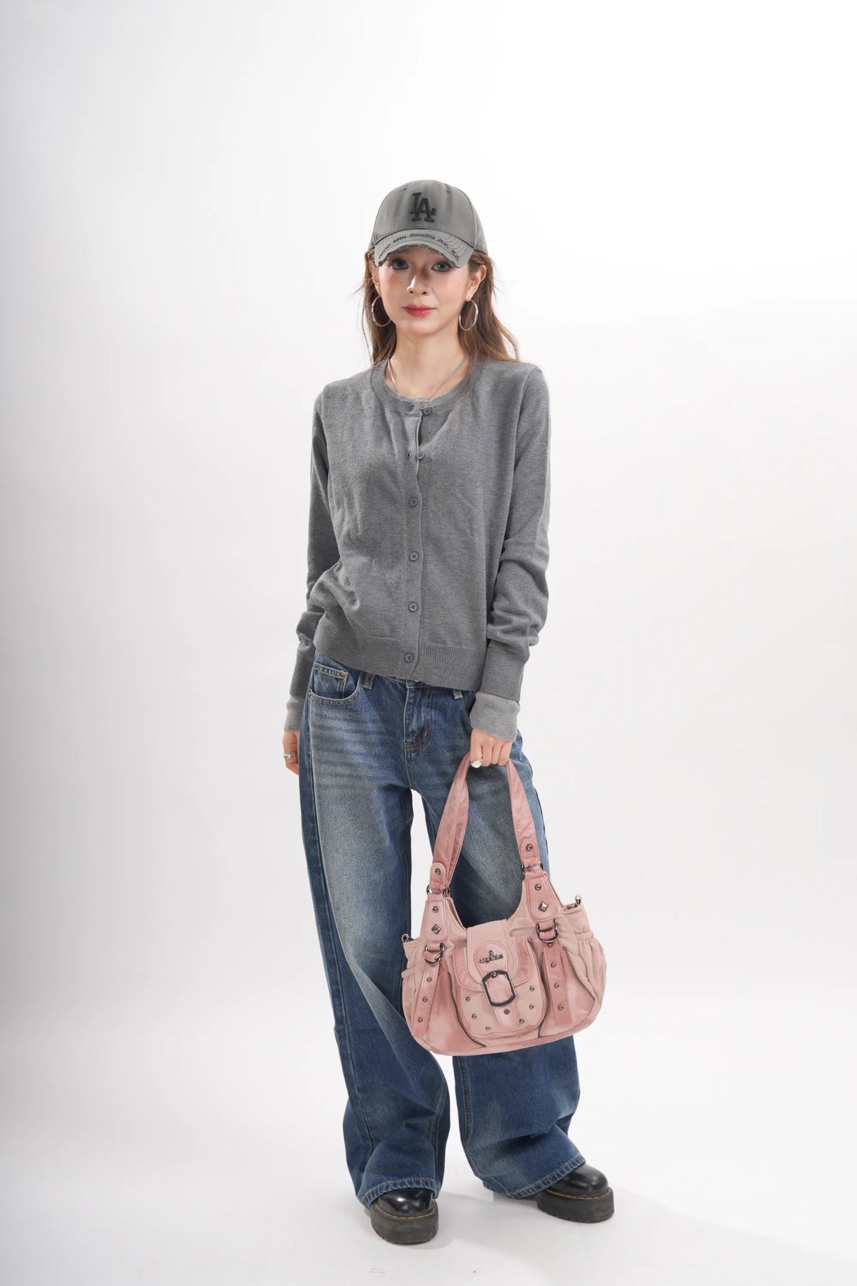 Vintage Utility Organizer Shoulder Bag