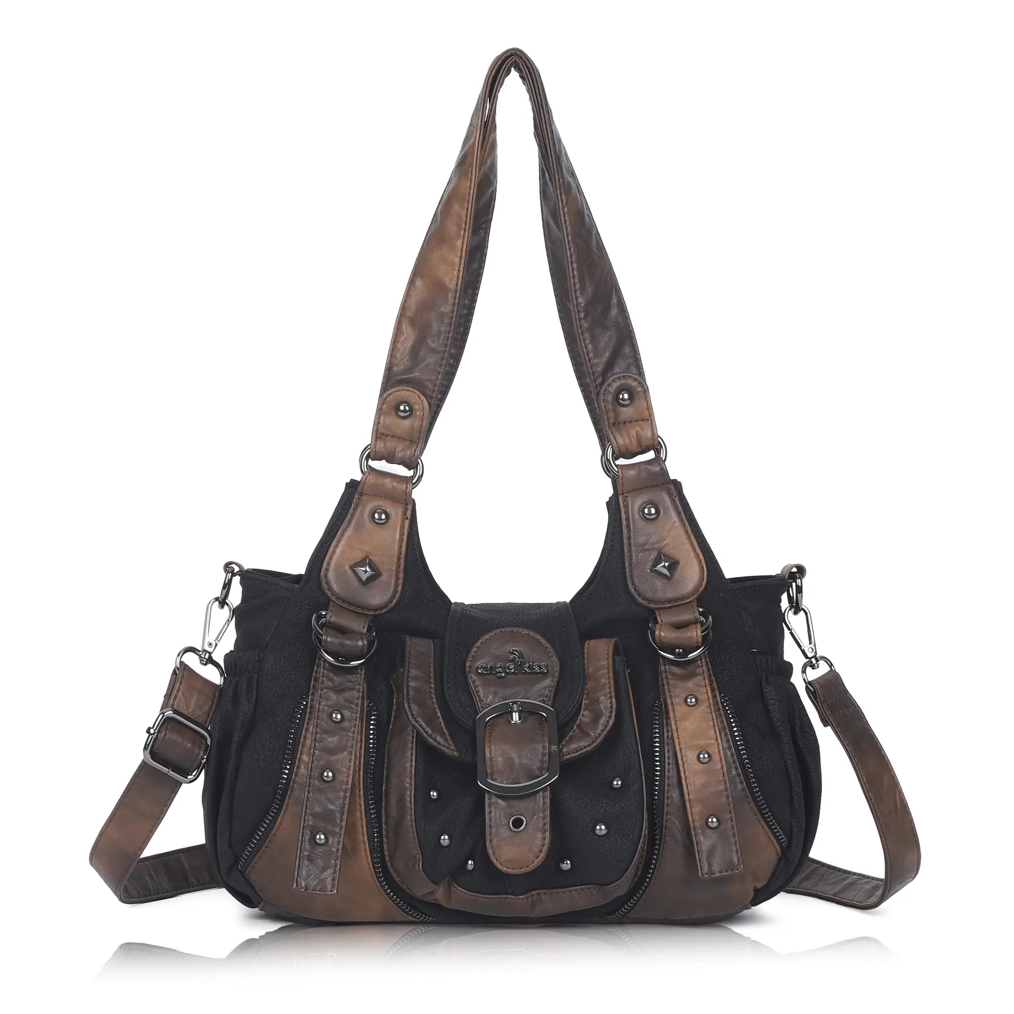 Vintage Utility Organizer Shoulder Bag