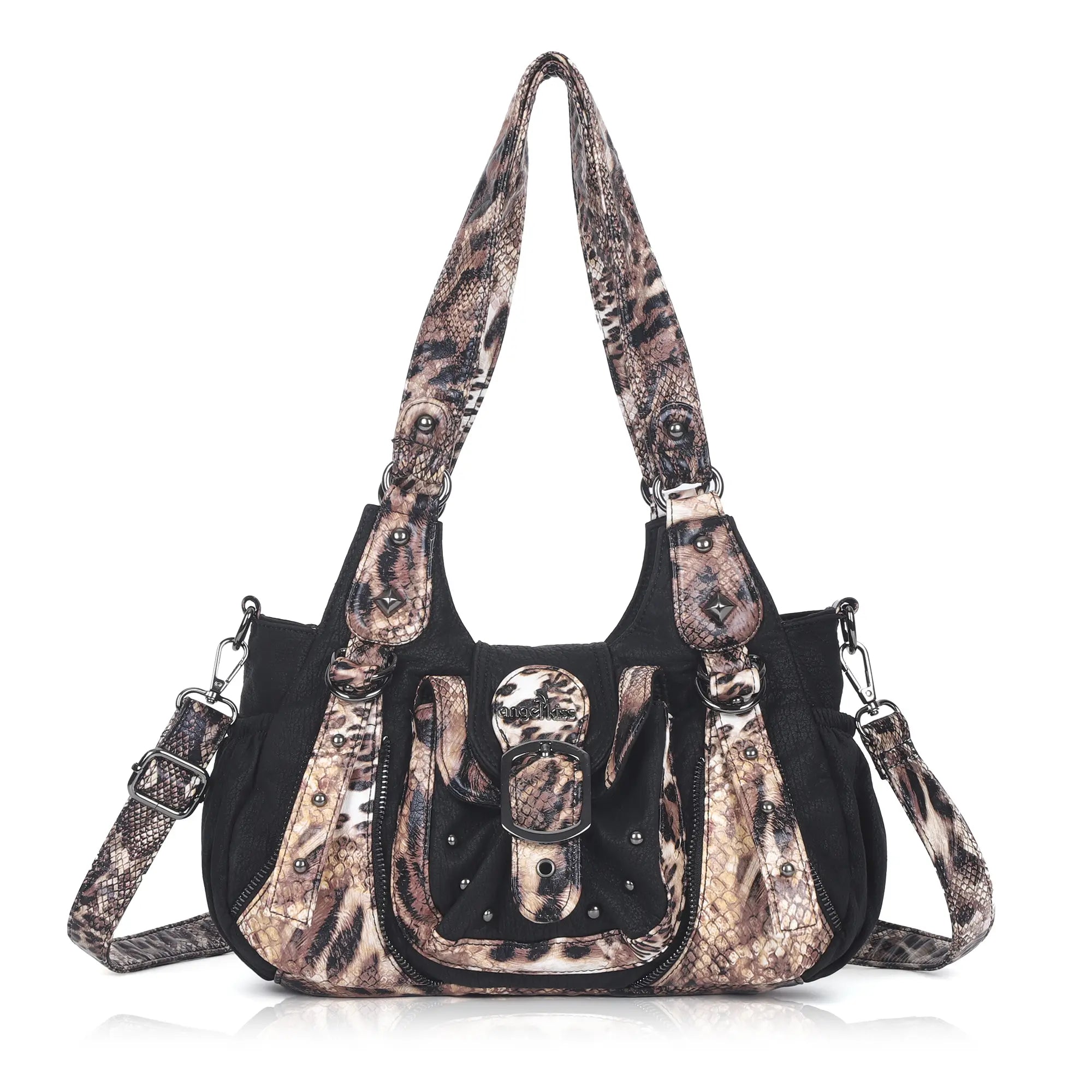 Vintage Utility Organizer Shoulder Bag