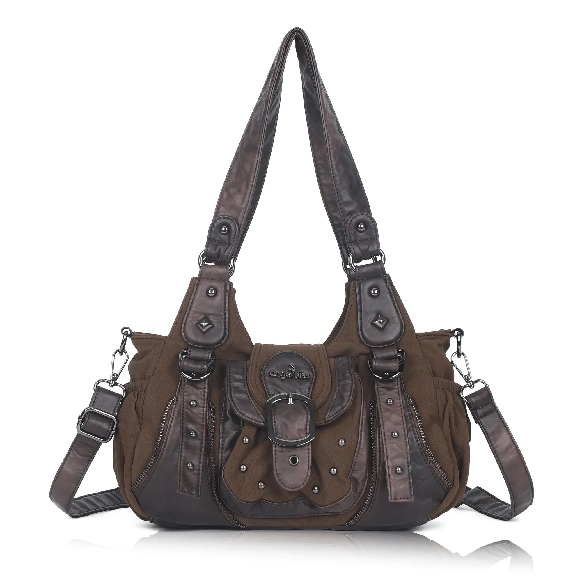 Vintage Utility Organizer Shoulder Bag