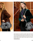 Washed leopard print PU multi-pocket shoulder bag for women-Angelkiss Bag