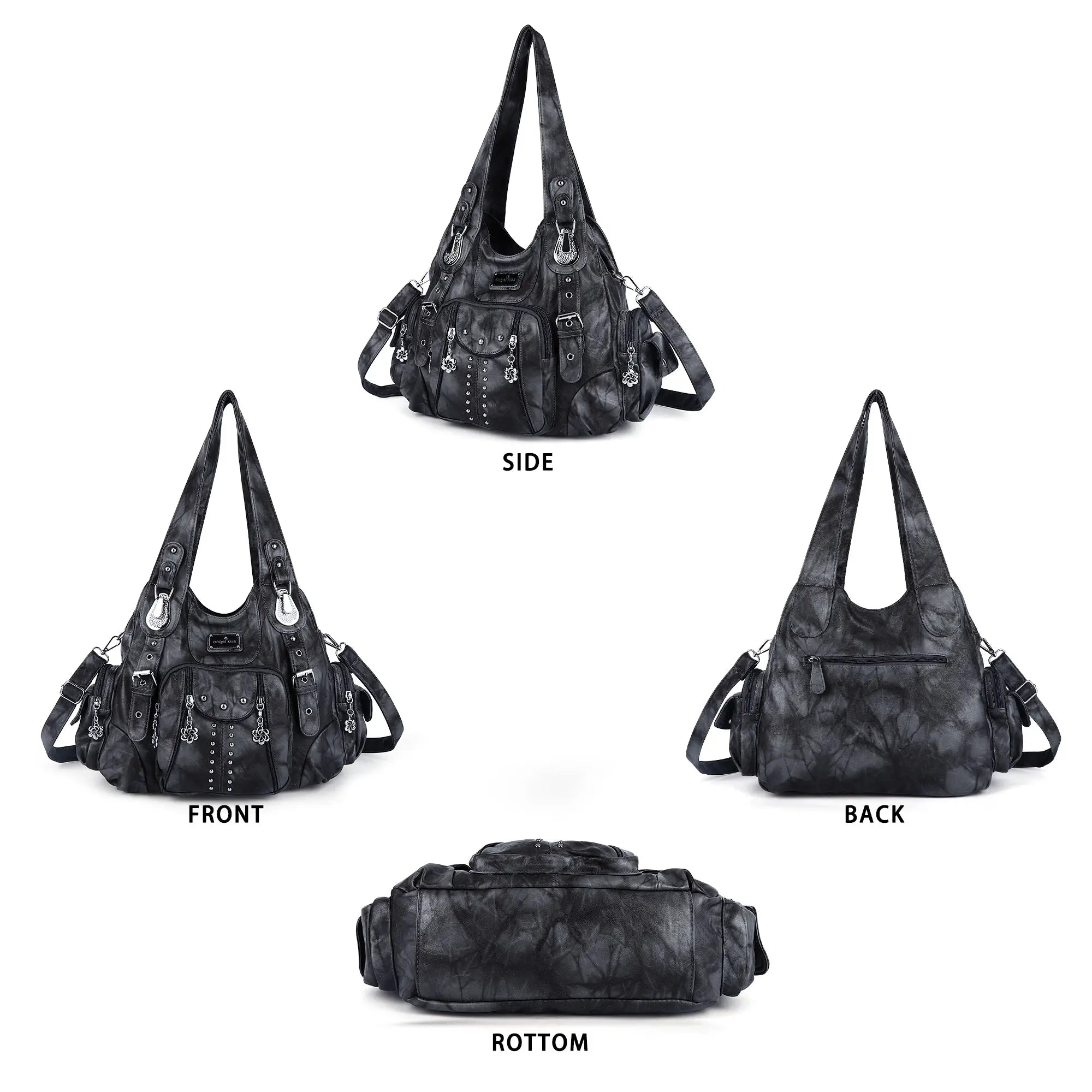 Leopard &amp; Tie-Dye Hobo Shoulder Bag