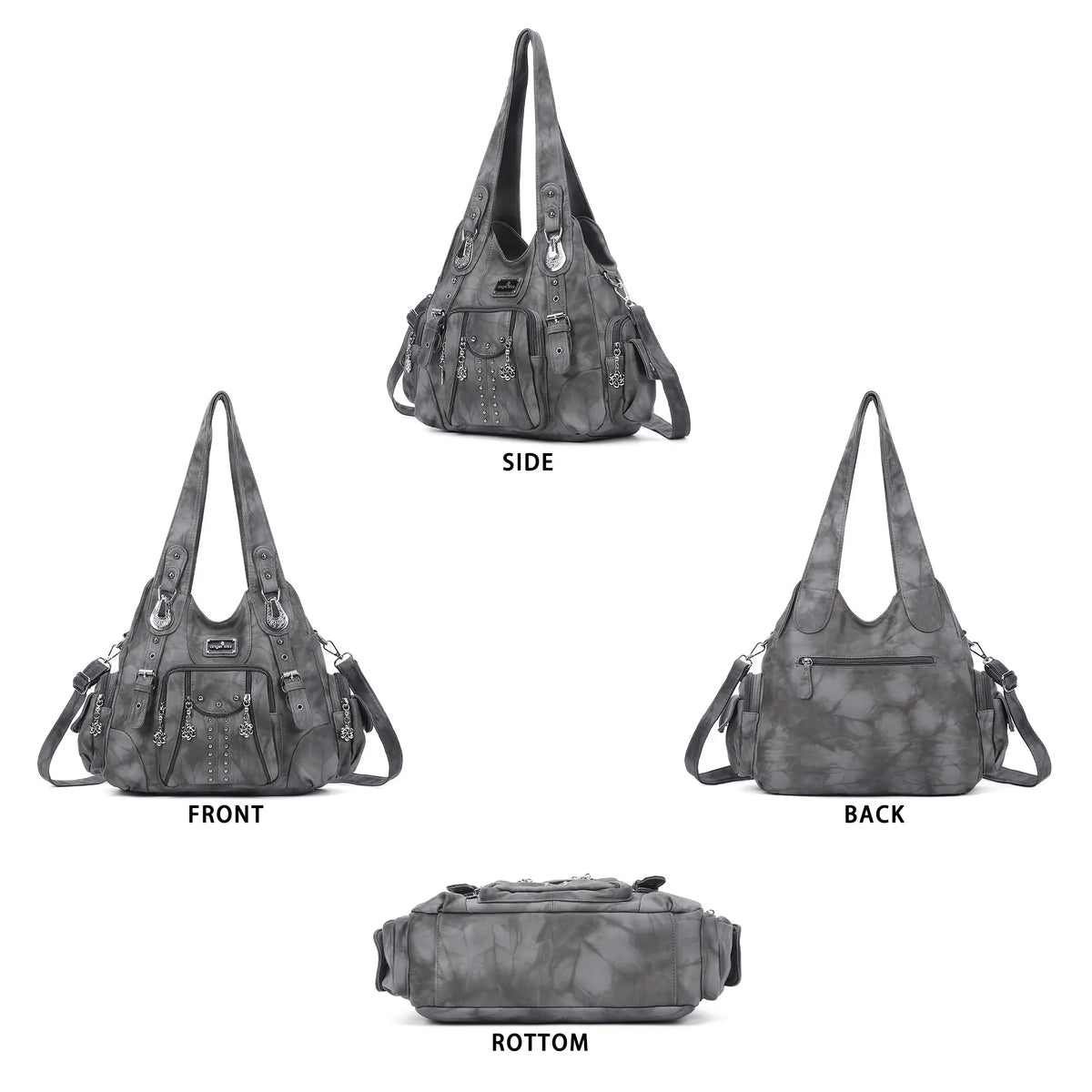 Leopard &amp; Tie-Dye Hobo Shoulder Bag