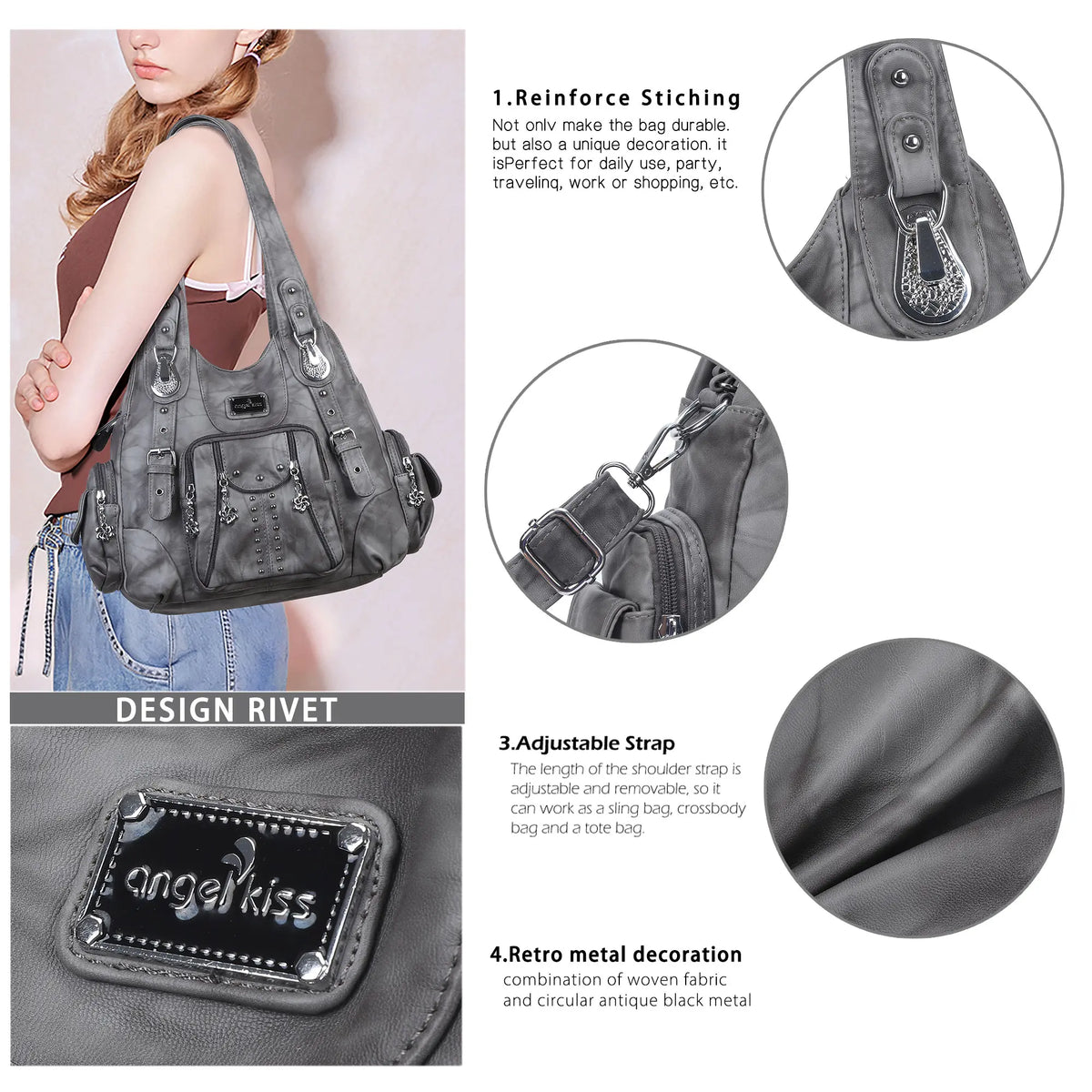 Leopard &amp; Tie-Dye Hobo Shoulder Bag