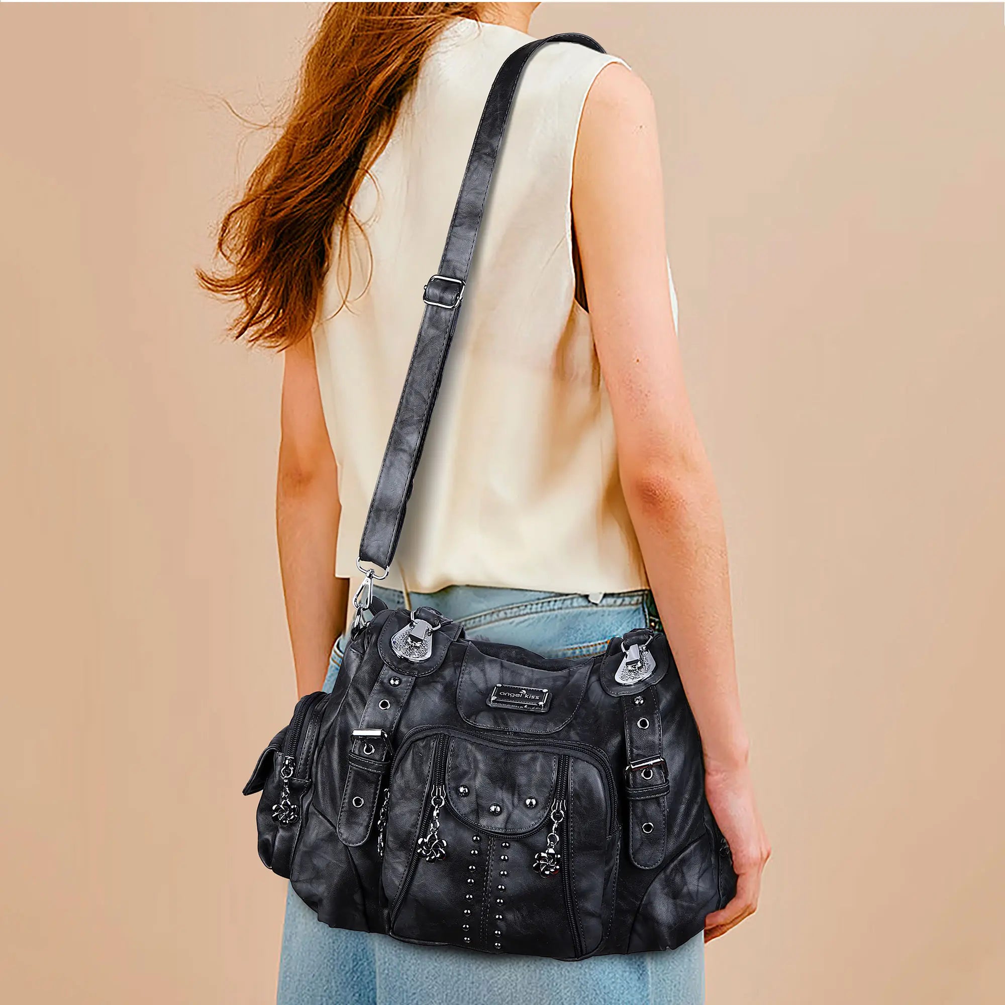 Leopard &amp; Tie-Dye Hobo Shoulder Bag