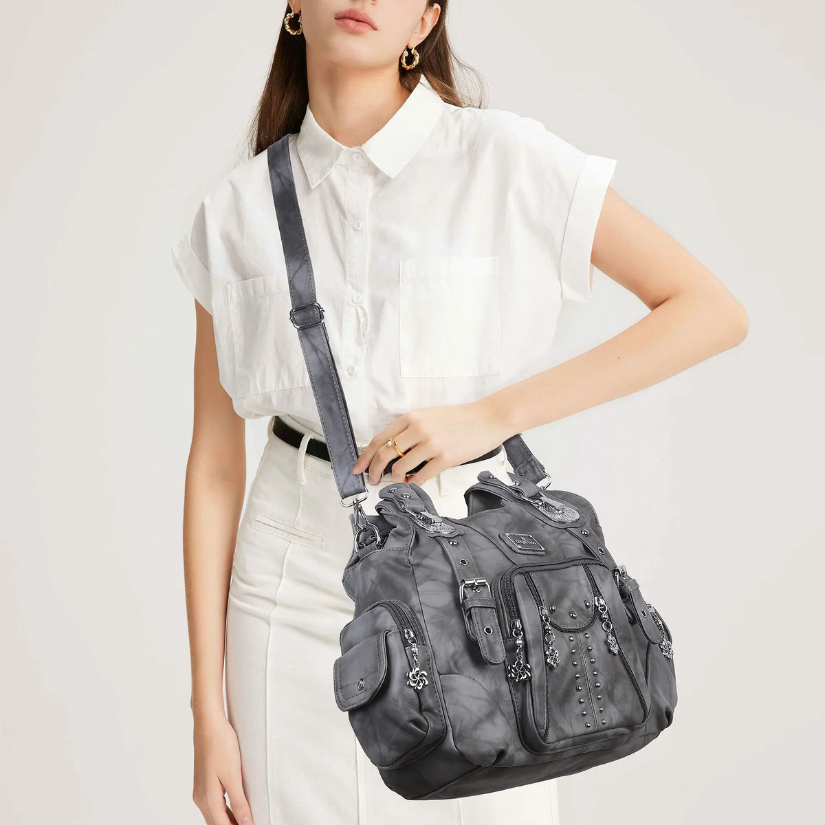 Leopard &amp; Tie-Dye Hobo Shoulder Bag