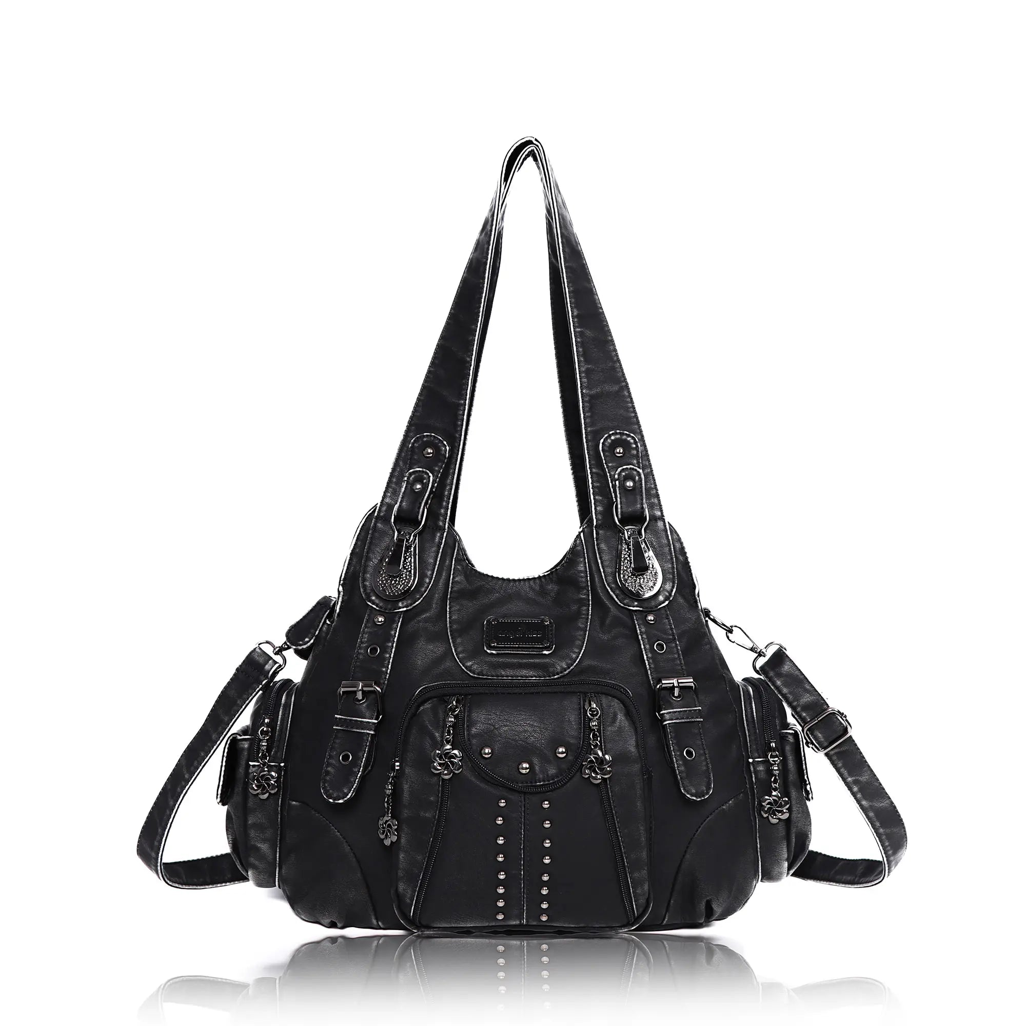 Studded Utility Carryall Shoulder Bag