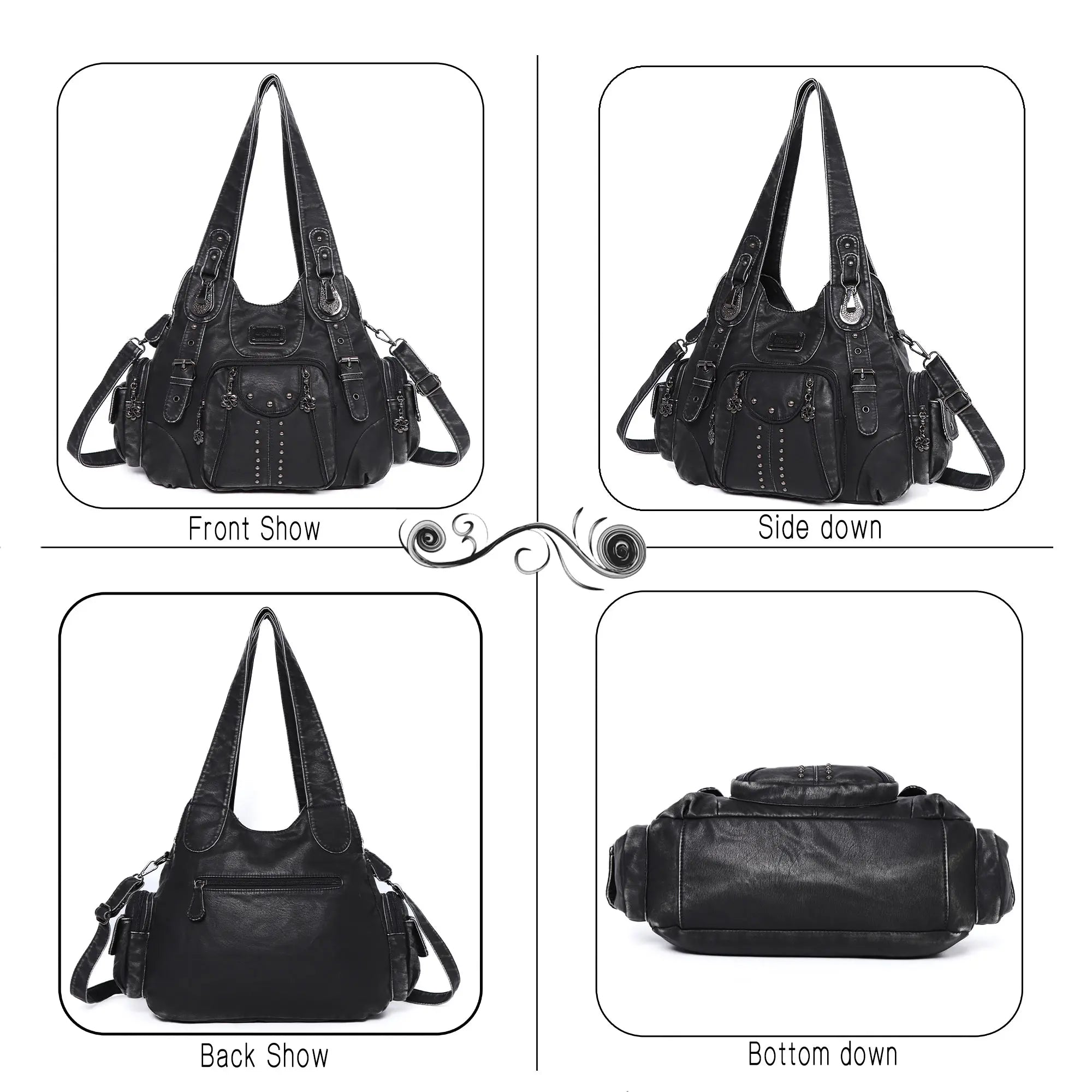 Studded Utility Carryall Shoulder Bag