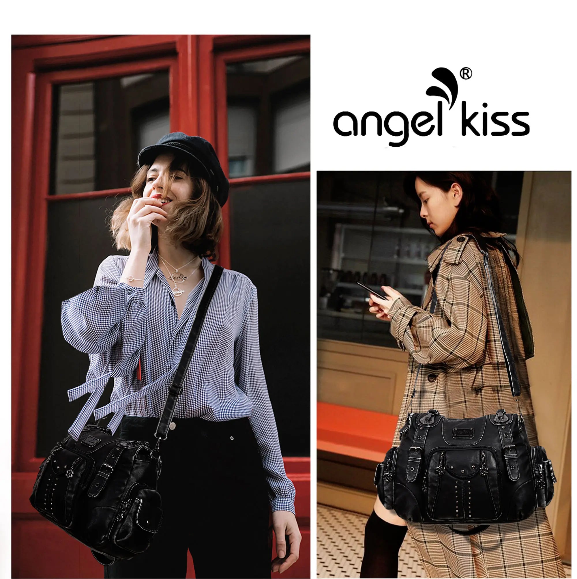 Studded Utility Carryall Shoulder Bag