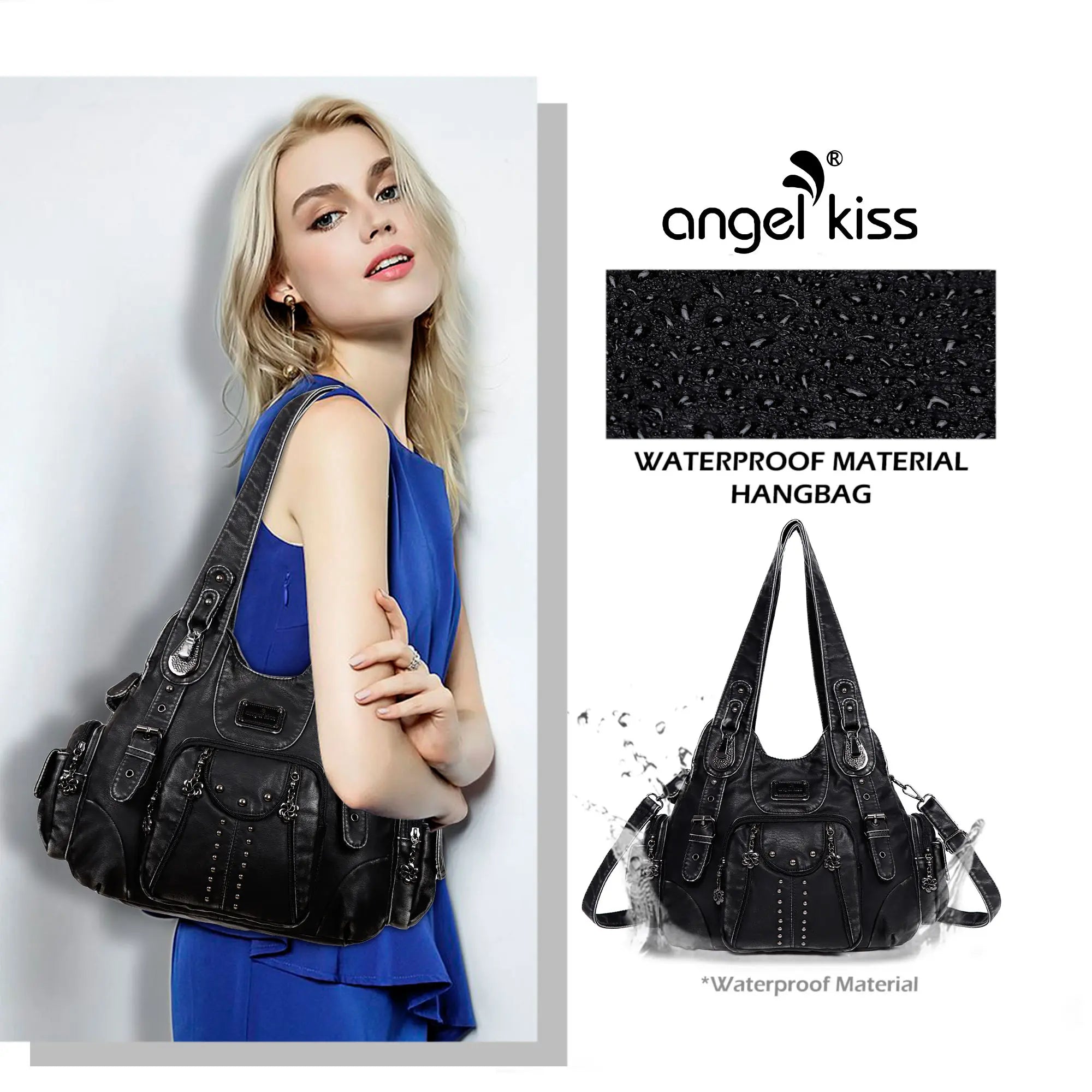 Studded Utility Carryall Shoulder Bag