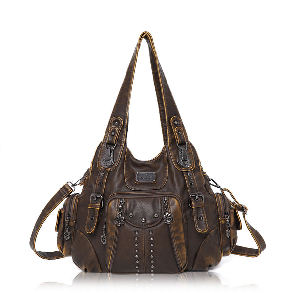 Studded Utility Carryall Shoulder Bag