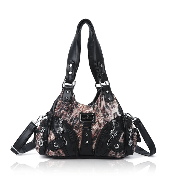 Leopard Print Y2K Shoulder Bag with Studded Details