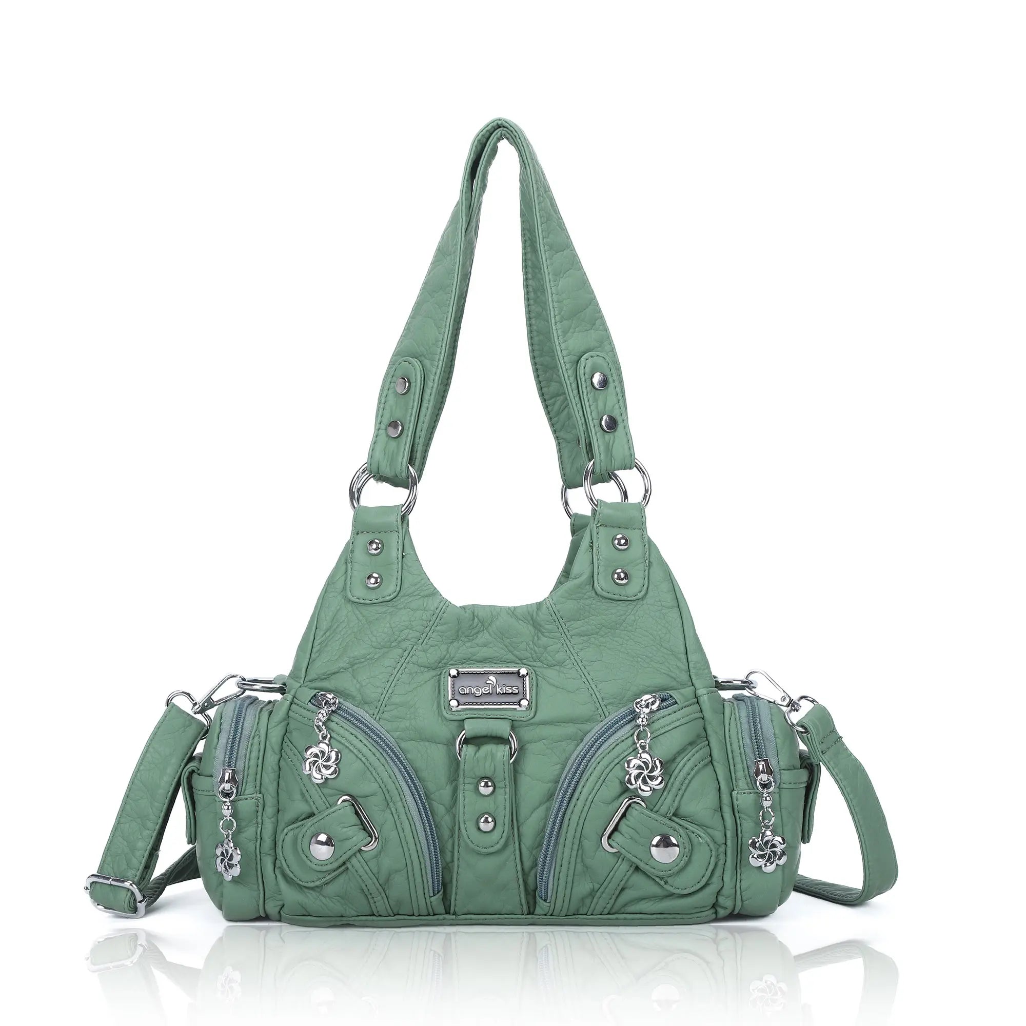 Small Everyday Shoulder Purse with Front Zip Pockets