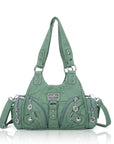 Small Everyday Shoulder Purse with Front Zip Pockets