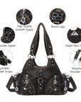 Small Everyday Shoulder Purse with Front Zip Pockets