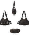 Small Everyday Shoulder Purse with Front Zip Pockets