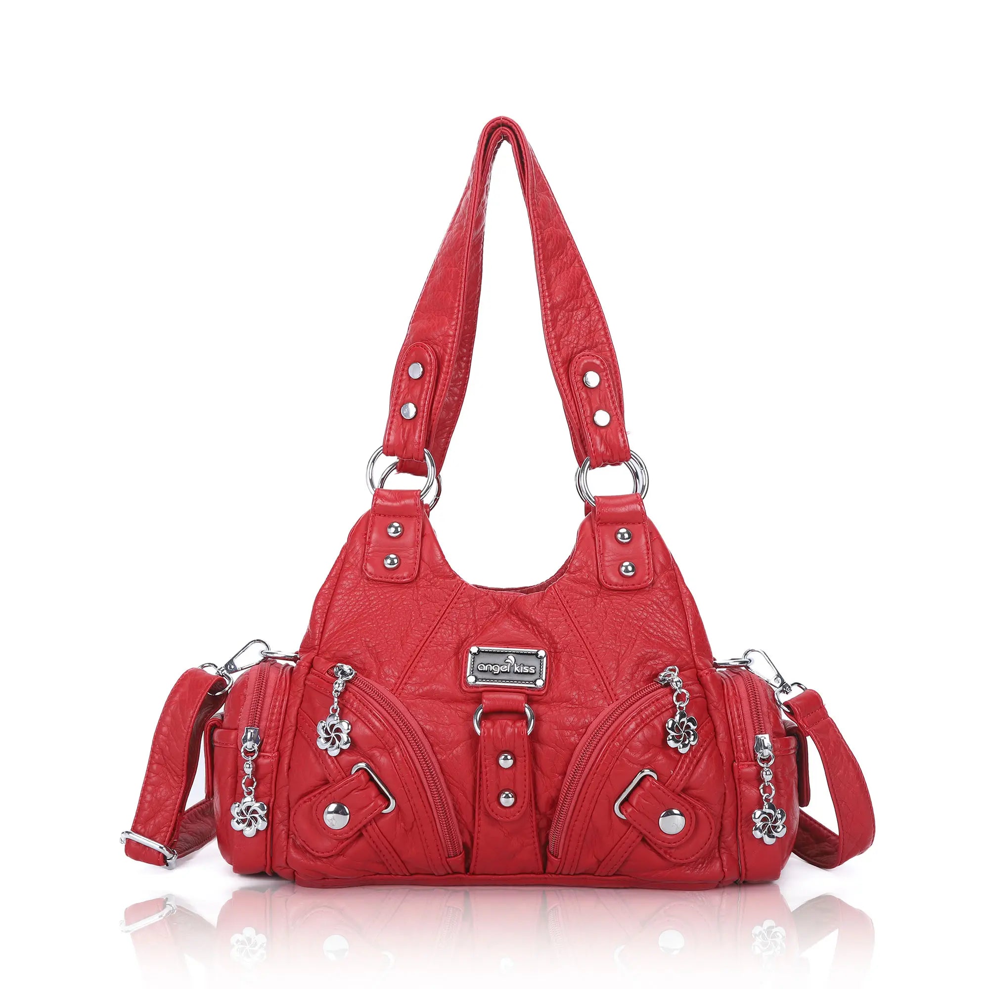 Small Everyday Shoulder Purse with Front Zip Pockets