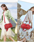 Small Everyday Shoulder Purse with Front Zip Pockets