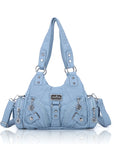 Small Everyday Shoulder Purse with Front Zip Pockets