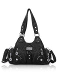 Small Everyday Shoulder Purse with Front Zip Pockets