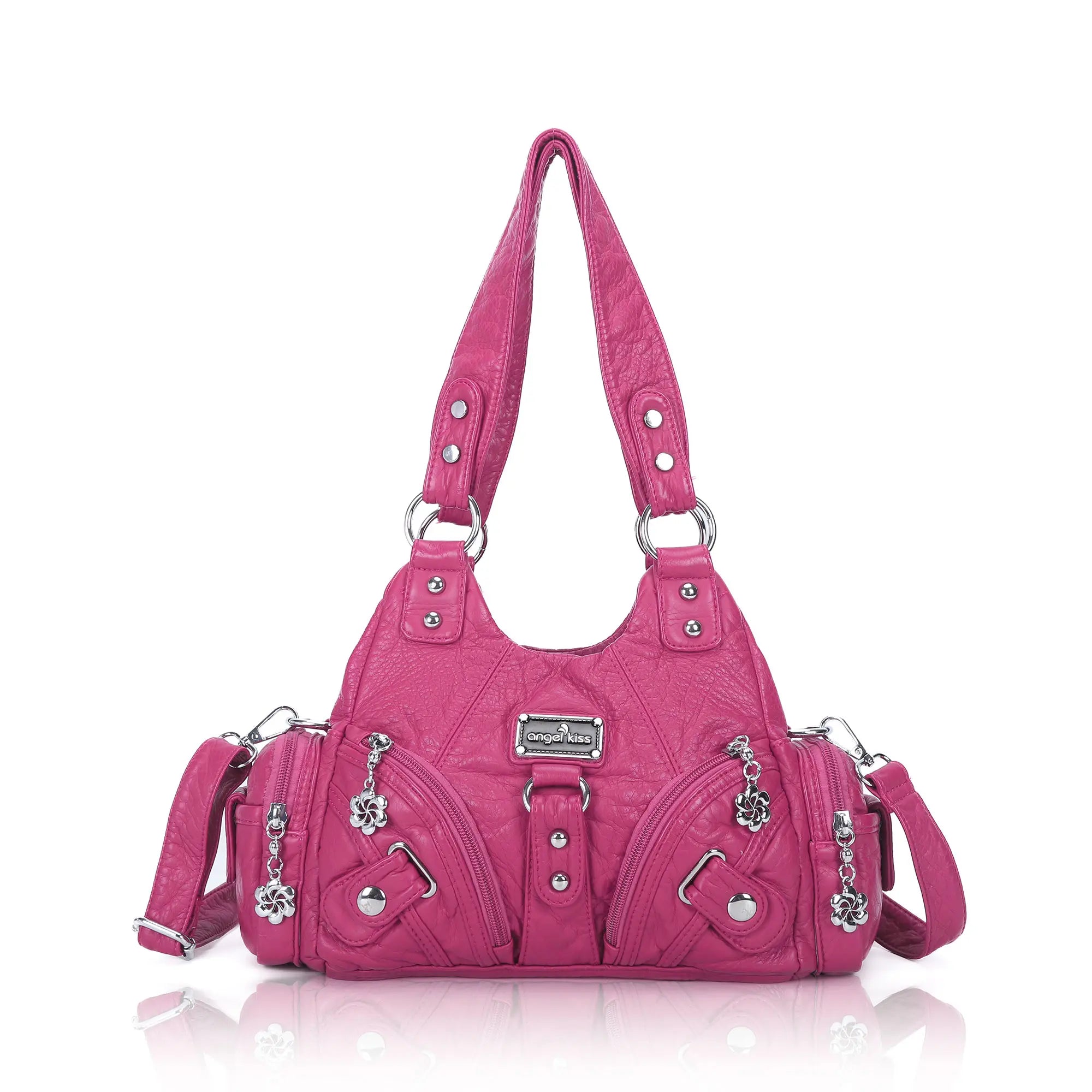 Small Everyday Shoulder Purse with Front Zip Pockets