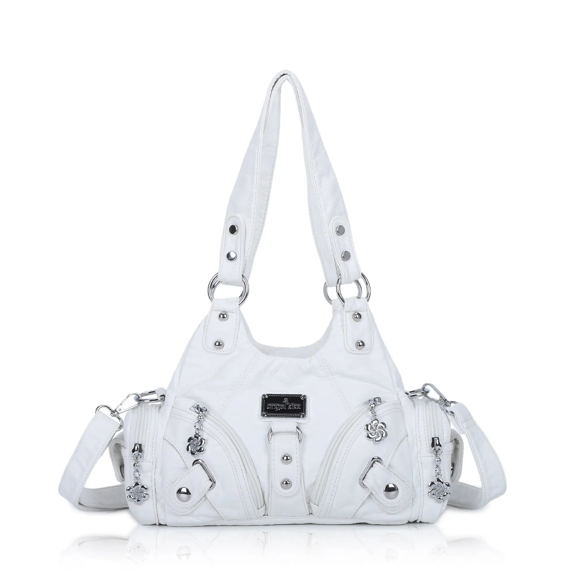 Small Everyday Shoulder Purse with Front Zip Pockets