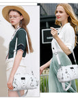 Small Everyday Shoulder Purse with Front Zip Pockets