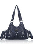 Small Everyday Shoulder Purse with Front Zip Pockets