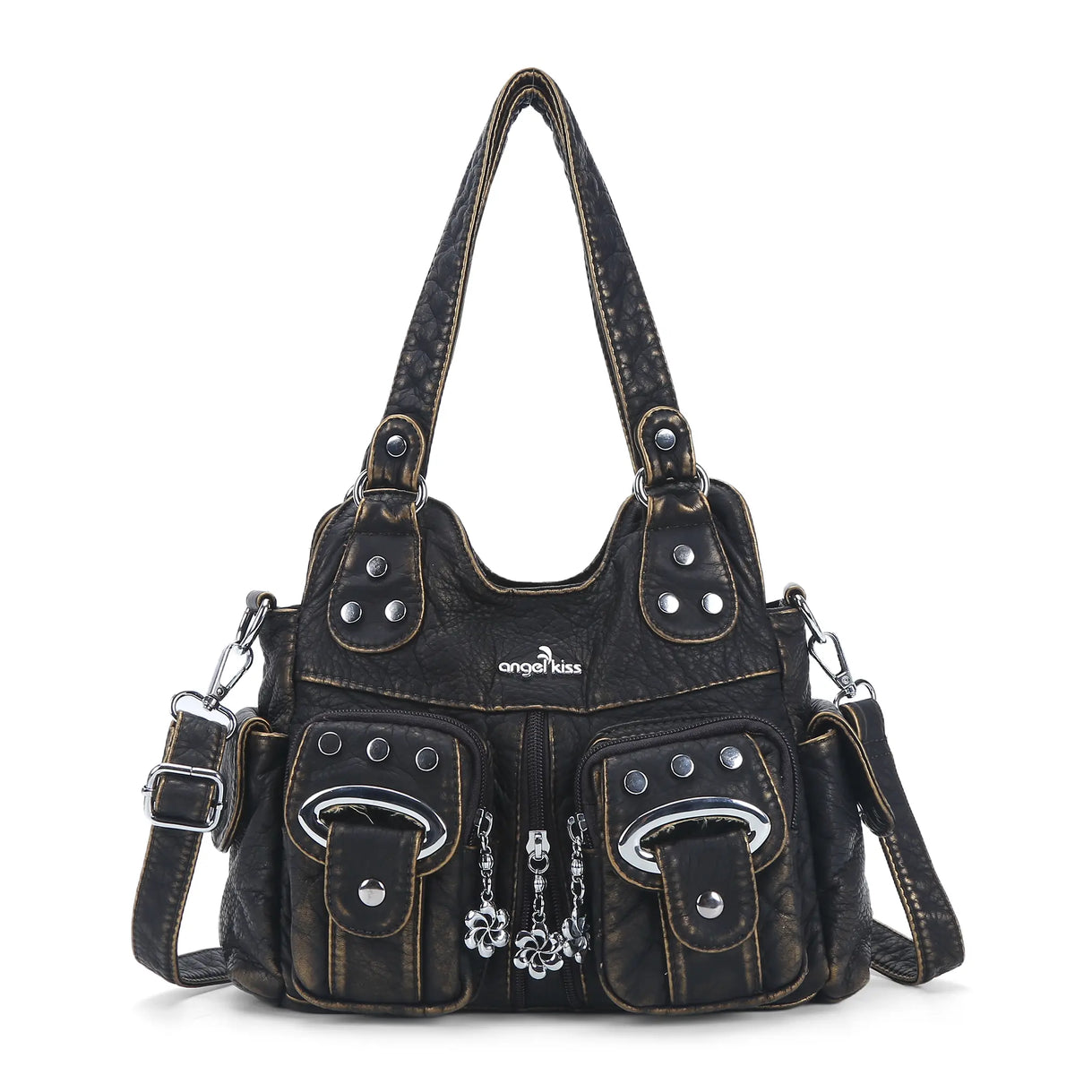 Purse With Silver Hardware 90s Style Crossbody Bag For Women Purse With Silver Hardware 90s Style Crossbody Bag For Women