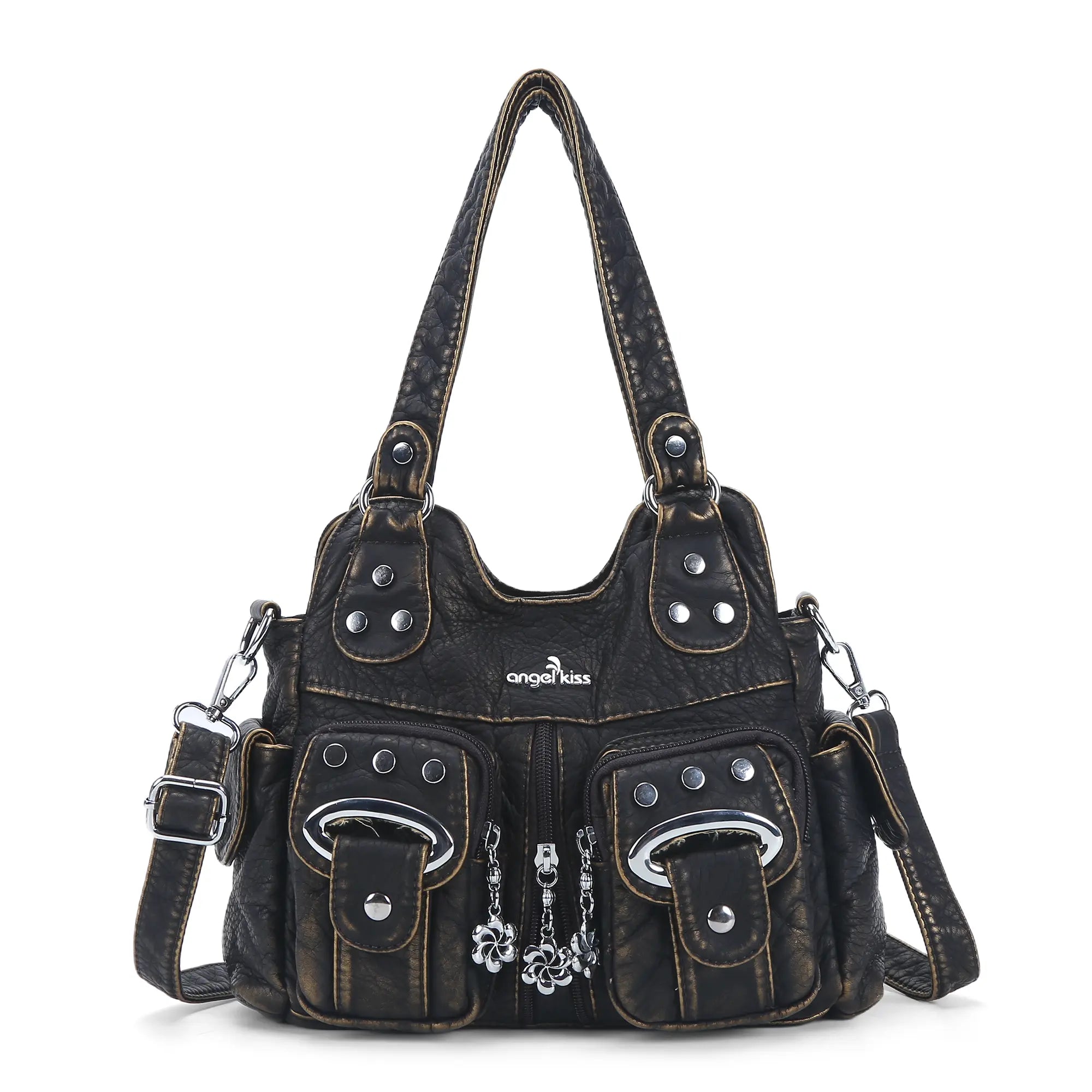 Purse With Silver Hardware 90s Style Crossbody Bag For Women