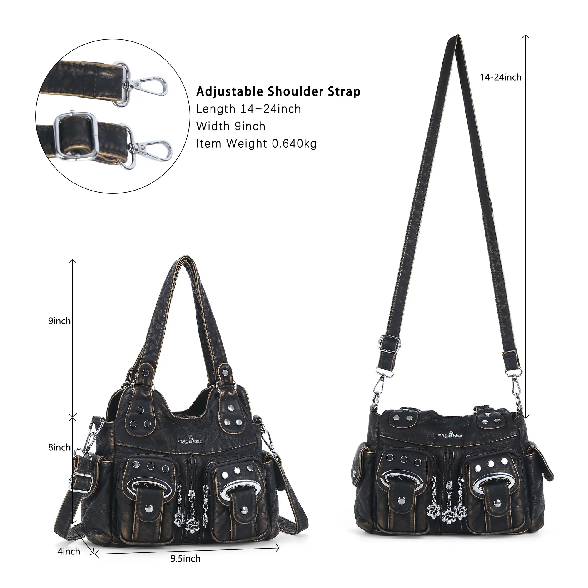 Purse With Silver Hardware 90s Style Crossbody Bag For Women