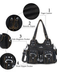 Purse With Silver Hardware 90s Style Crossbody Bag For Women