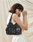 Purse With Silver Hardware 90s Style Crossbody Bag For Women
