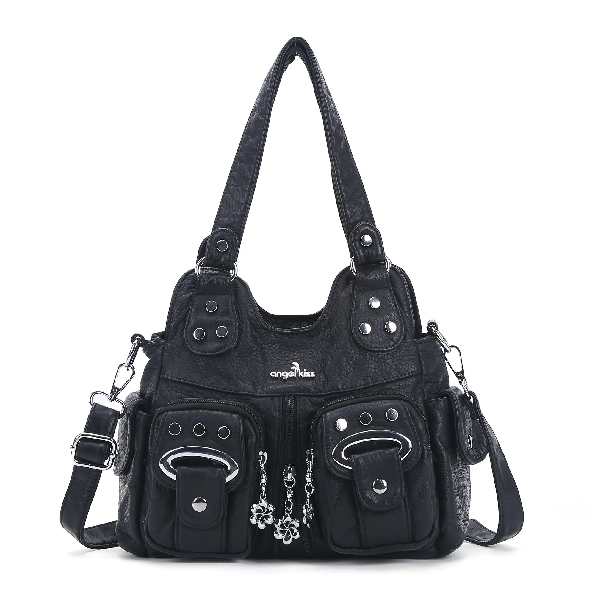 Purse With Silver Hardware 90s Style Crossbody Bag For Women