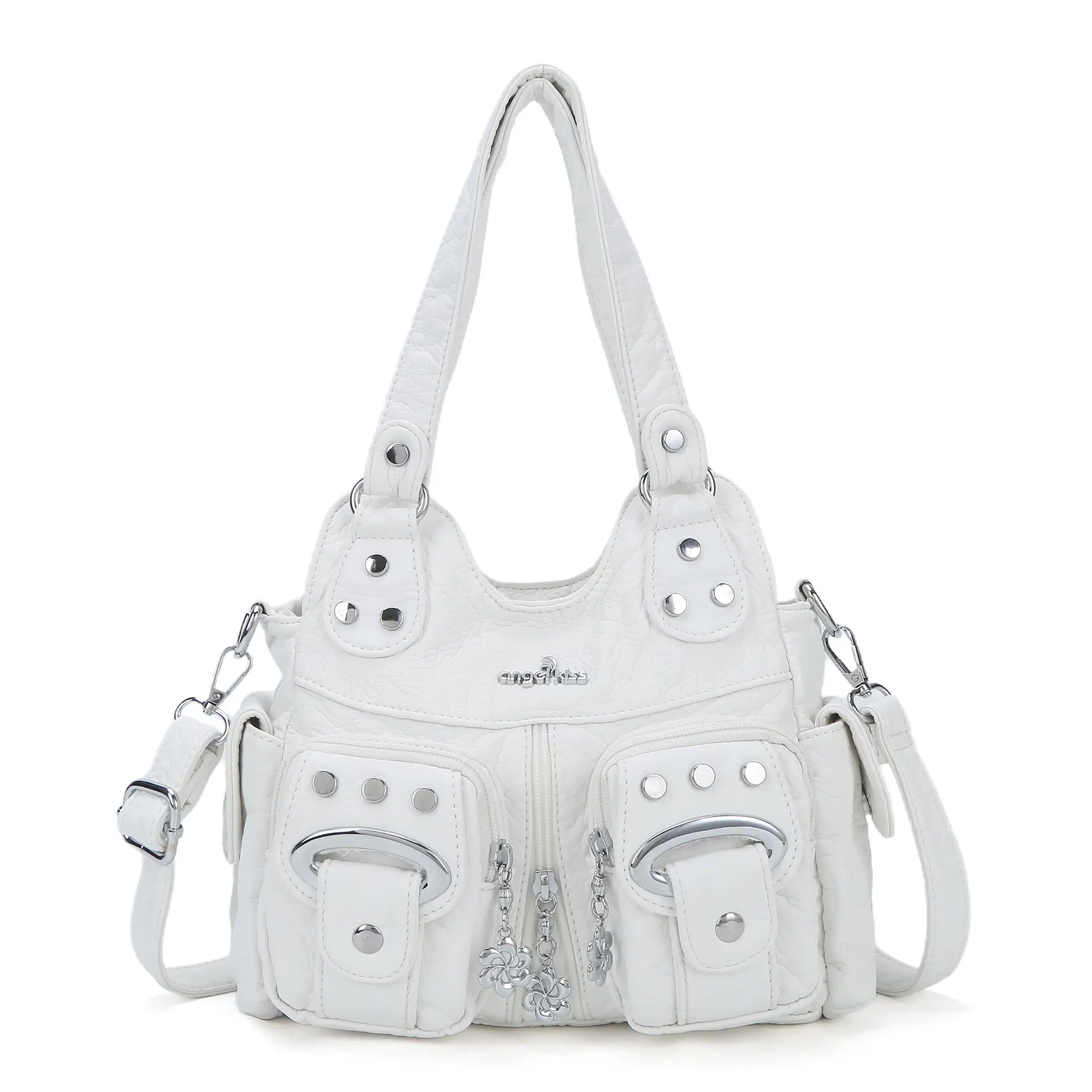 Purse With Silver Hardware 90s Style Crossbody Bag For Women