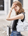 Purse With Silver Hardware 90s Style Crossbody Bag For Women
