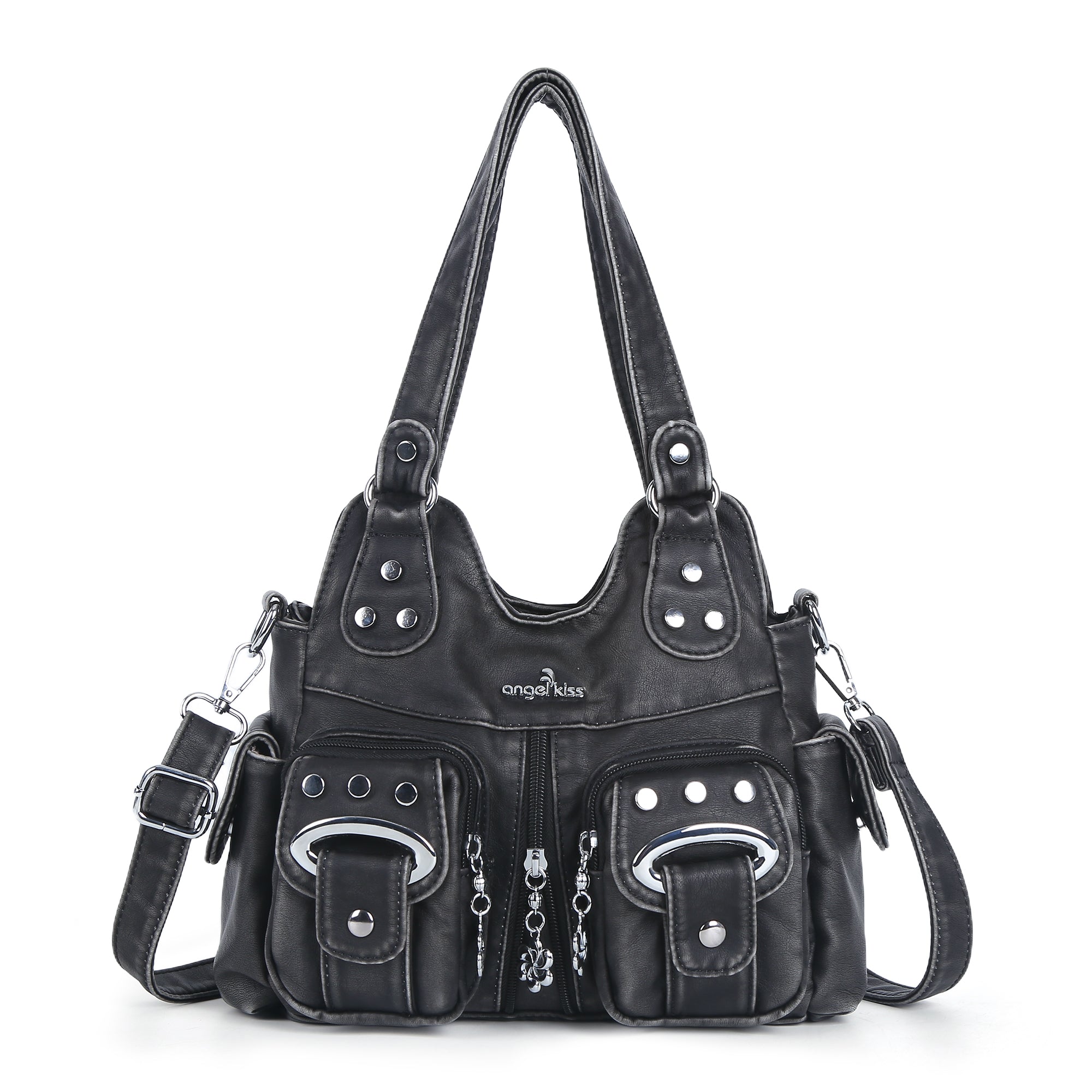 Purse With Silver Hardware 90s Style Crossbody Bag For Women