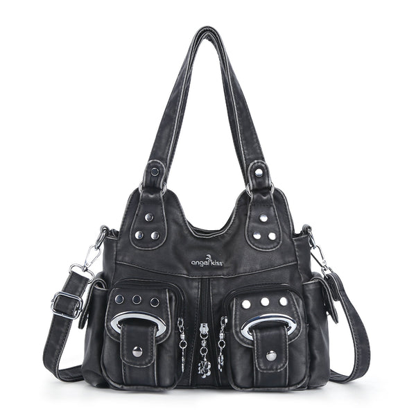 Purse With Silver Hardware 90s Style Crossbody Bag For Women