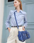 Purse With Silver Hardware 90s Style Crossbody Bag For Women