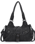 Large Braided Multi-Pocket Hobo Shoulder Bag with Crossbody Strap