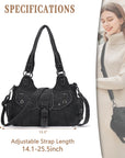 Large Braided Multi-Pocket Hobo Shoulder Bag with Crossbody Strap
