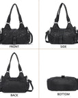Large Braided Multi-Pocket Hobo Shoulder Bag with Crossbody Strap