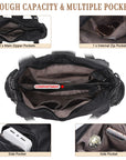 Large Braided Multi-Pocket Hobo Shoulder Bag with Crossbody Strap