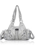Small Everyday Shoulder Purse with Front Zip Pockets