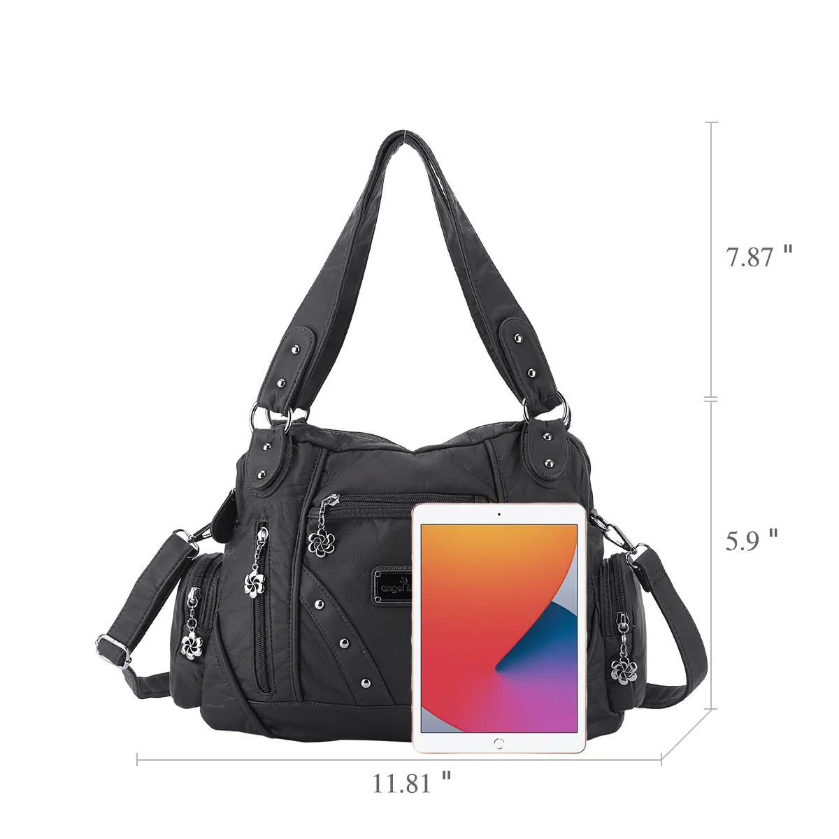 Large Leather Hobo Ladies Crossbody Handbags Studded Bag