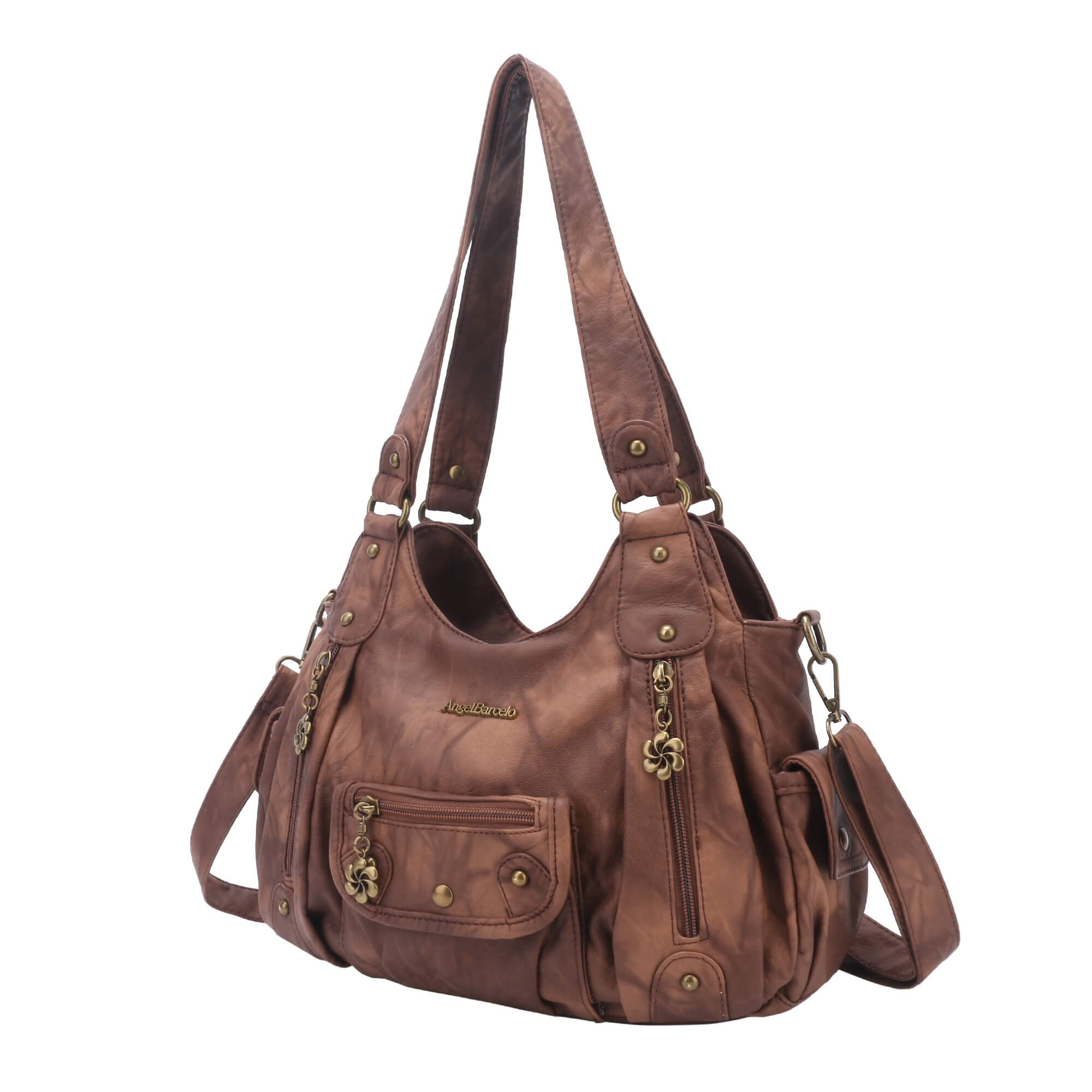 Tie-Dye Multi-Zip Hobo Shoulder Crossbody Bag