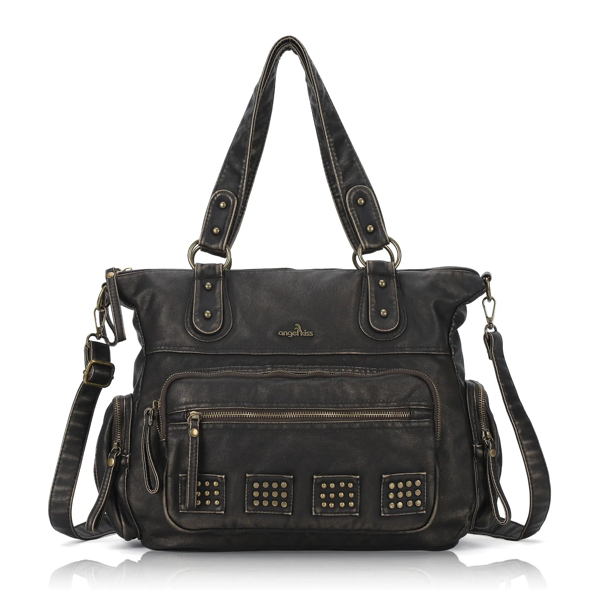Oversized Slouchy Multi Pocket Tote Bag with Adjustable Strap